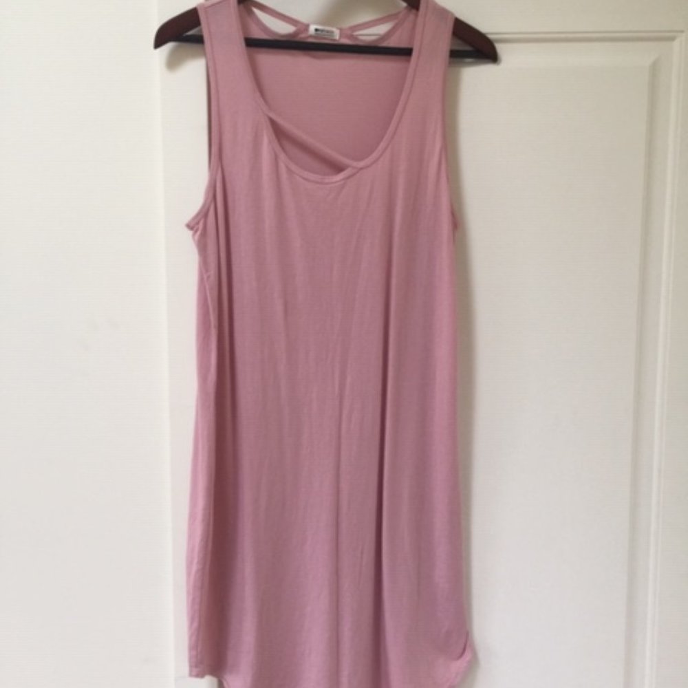 LA Made pink asymmetrical neckline tank dress